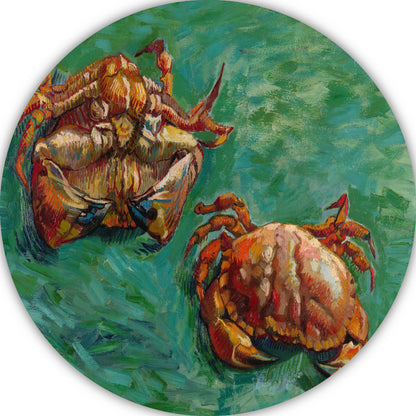 Twee krabben - Vincent van Gogh aluminium muurcirkel