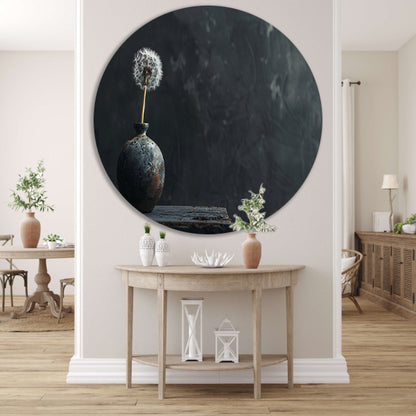 Eenzame paardenbloem in antieke vaas forex muurcirkel