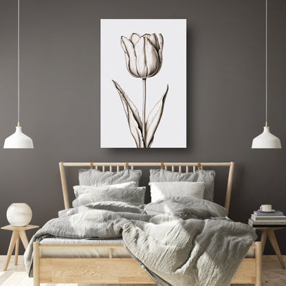 Elegante tulp in zwart-wit lijnen acrylglas