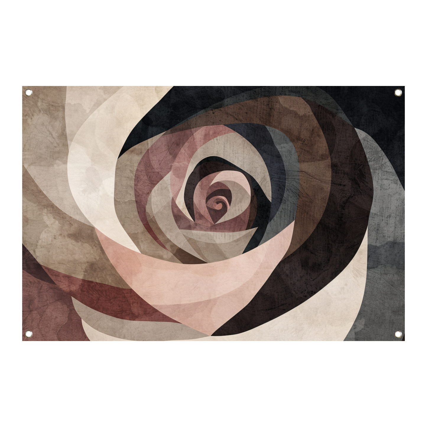 Sepia Spiralen - Abstract Geometrisch Patroon tuinposter