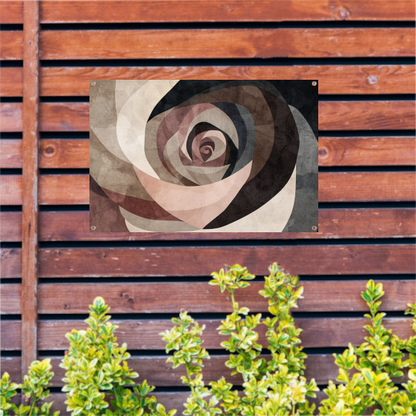 Sepia Spiralen - Abstract Geometrisch Patroon tuinposter