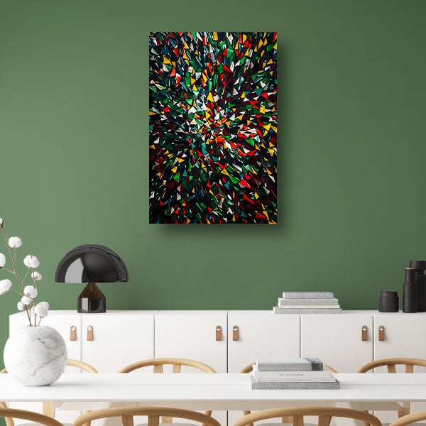 Kleurrijk abstract kunstwerk met geometrische vormen poster