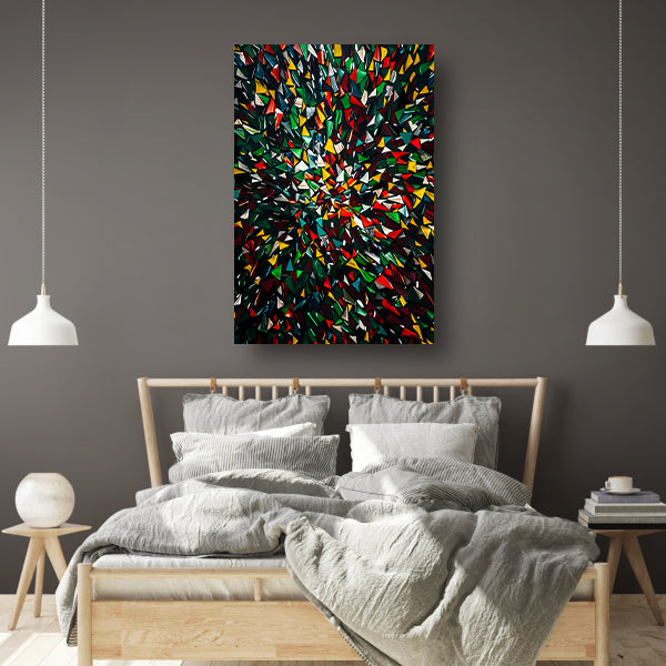 Kleurrijk abstract kunstwerk met geometrische vormen poster