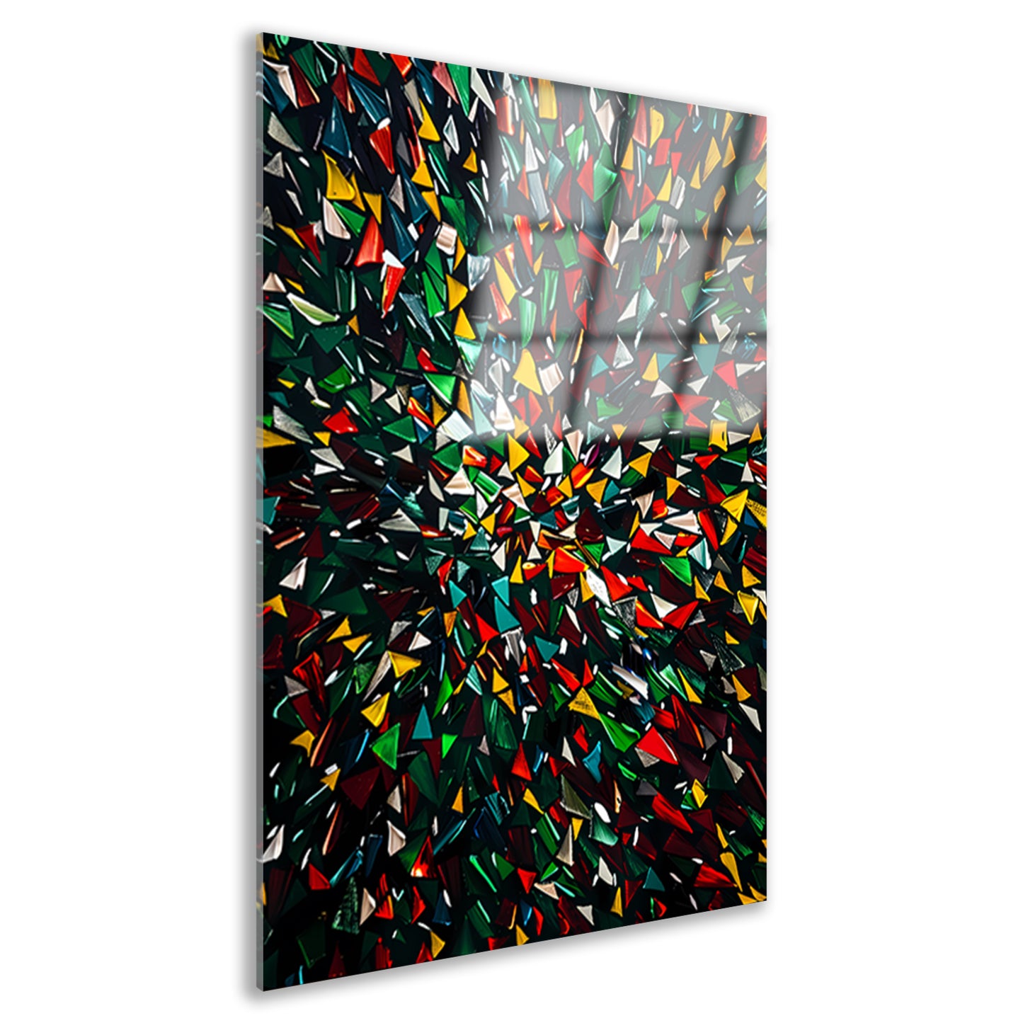 Kleurrijk abstract kunstwerk met geometrische vormen acrylglas