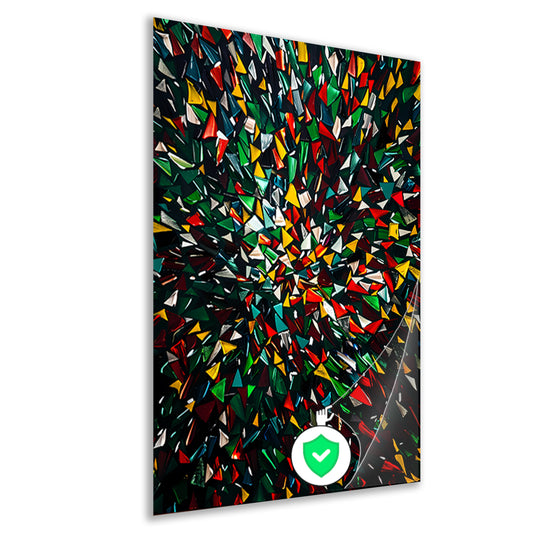 Kleurrijk abstract kunstwerk met geometrische vormen poster