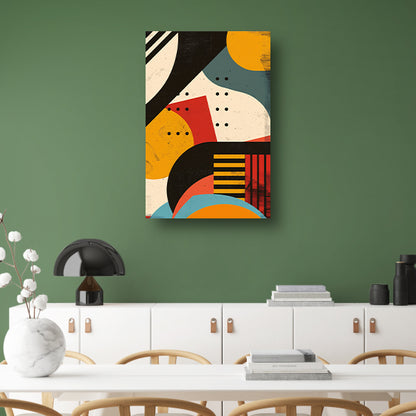 Abstract compositie met geometrische vormen en primaire kleuren poster