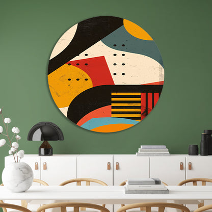 Abstract compositie met geometrische vormen en primaire kleuren forex muurcirkel