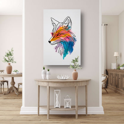 Moderne Lijnkunst Illustratie van een Vos acrylglas