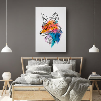 Moderne Lijnkunst Illustratie van een Vos acrylglas