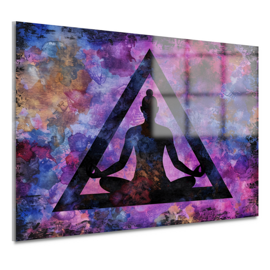 Abstracte meditatie met kleurrijke achtergrond acrylglas