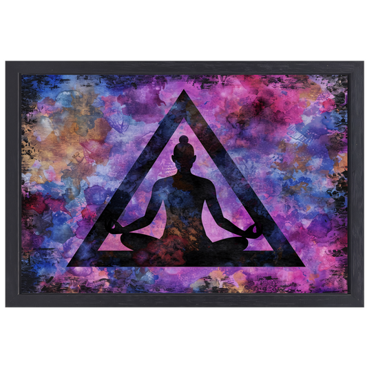 Abstracte meditatie met kleurrijke achtergrond canvas met baklijst