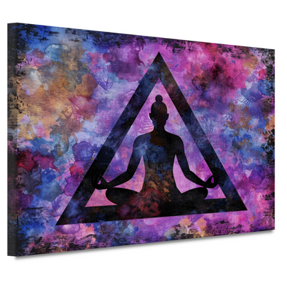 Abstracte meditatie met kleurrijke achtergrond canvas