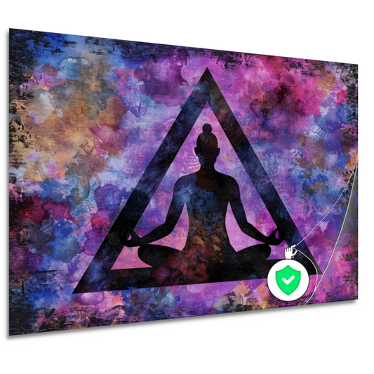 Abstracte meditatie met kleurrijke achtergrond poster