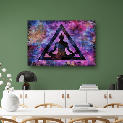 Abstracte meditatie met kleurrijke achtergrond acrylglas