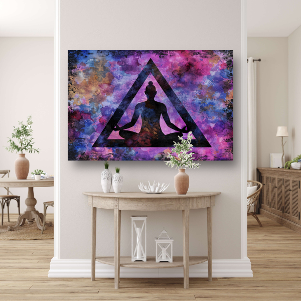 Abstracte meditatie met kleurrijke achtergrond acrylglas