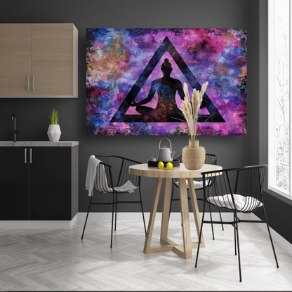 Abstracte meditatie met kleurrijke achtergrond canvas