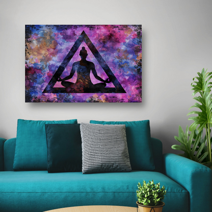 Abstracte meditatie met kleurrijke achtergrond canvas