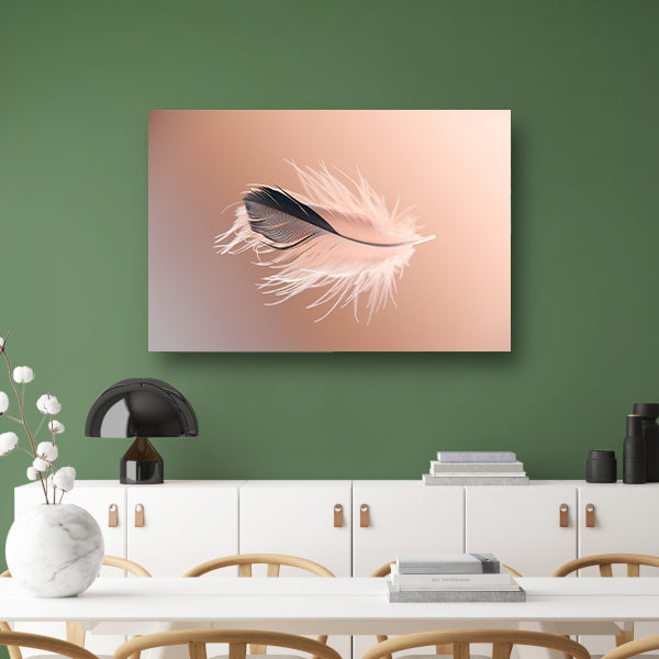 Minimalistische veer in zachte tonen poster