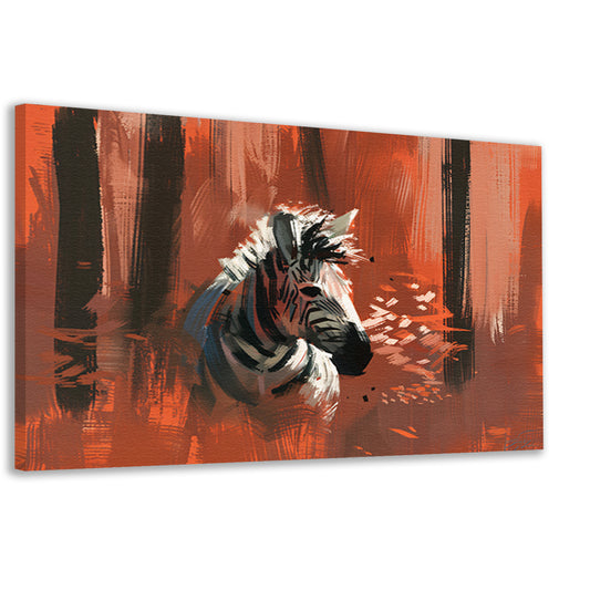 Abstracte zebra in kleurrijk boslandschap canvas