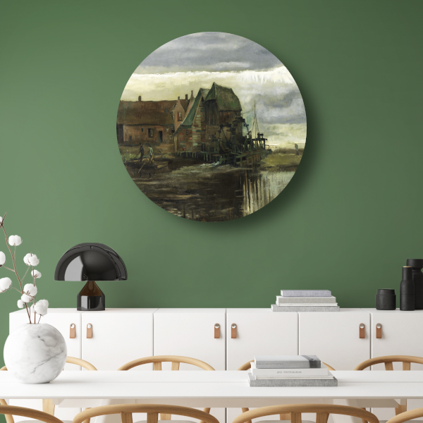Watermolen bij Gennep - Vincent van Gogh forex muurcirkel