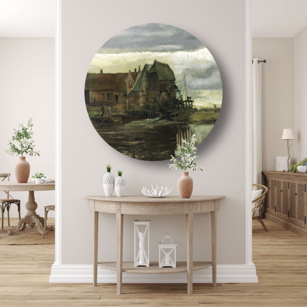 Watermolen bij Gennep - Vincent van Gogh forex muurcirkel