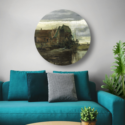 Watermolen bij Gennep - Vincent van Gogh forex muurcirkel
