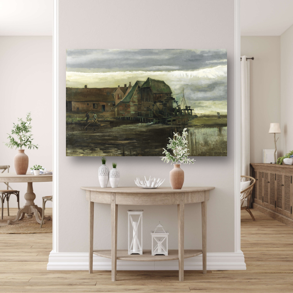 Watermolen bij Gennep - Vincent van Gogh canvas met baklijst