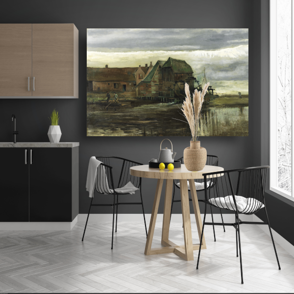 Watermolen bij Gennep - Vincent van Gogh canvas met baklijst