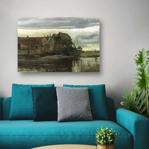Watermolen bij Gennep - Vincent van Gogh canvas met baklijst