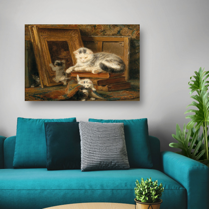 Verstoppertje - Henriette Ronner-Knip canvas met baklijst