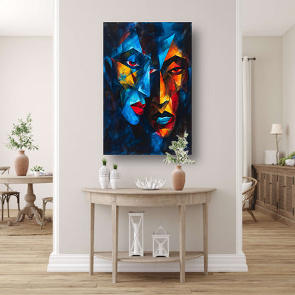 Kubistisch Portret met Twee Gezichten canvas