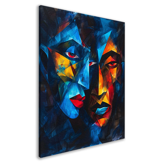 Kubistisch Portret met Twee Gezichten canvas