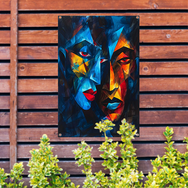 Kubistisch Portret met Twee Gezichten tuinposter