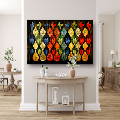Kleurrijke abstracte bomen in verschillende stijlen poster