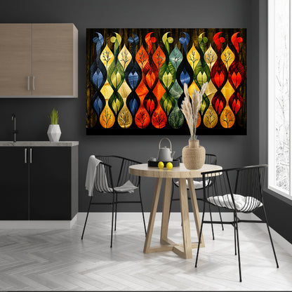 Kleurrijke abstracte bomen in verschillende stijlen poster
