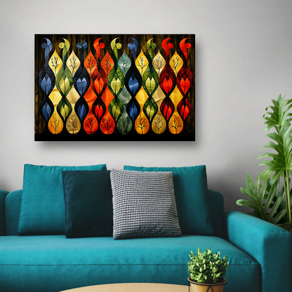 Kleurrijke abstracte bomen in verschillende stijlen acrylglas