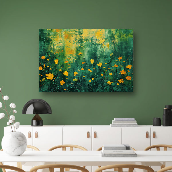 Kleurrijk bloemenveld in popart stijl acrylglas