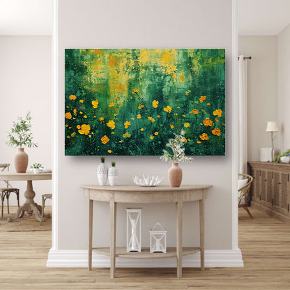 Kleurrijk bloemenveld in popart stijl acrylglas