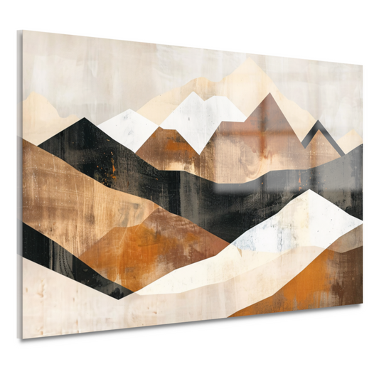 Abstracte Geometrische Bergen in Monochroom acrylglas
