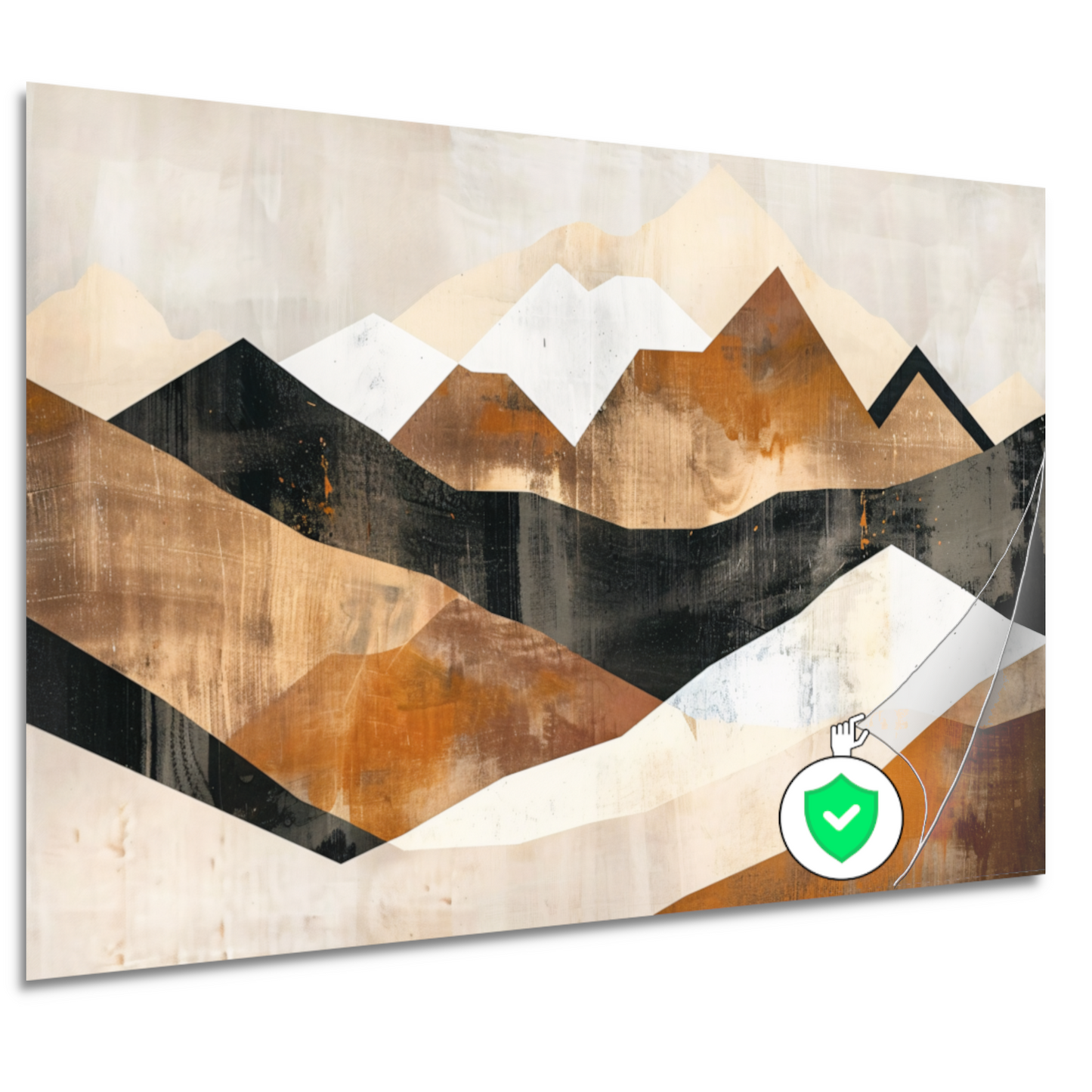 Abstracte Geometrische Bergen in Monochroom poster