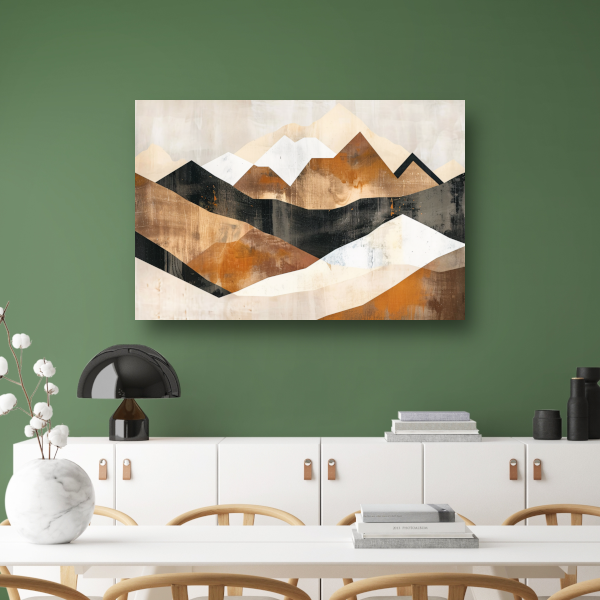 Abstracte Geometrische Bergen in Monochroom canvas