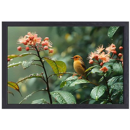 Klassiek vogel op een tak canvas met baklijst