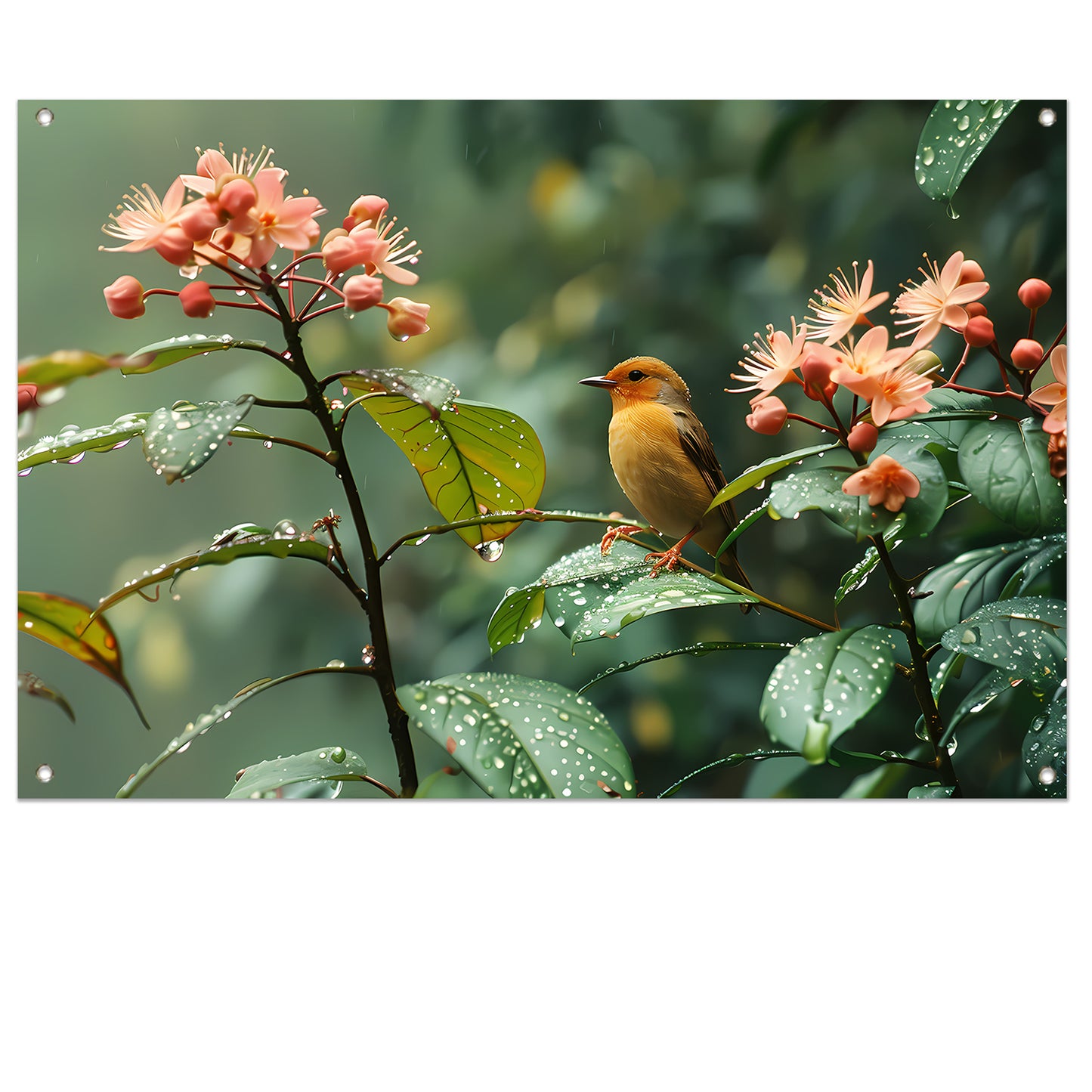 Klassiek vogel op een tak tuinposter