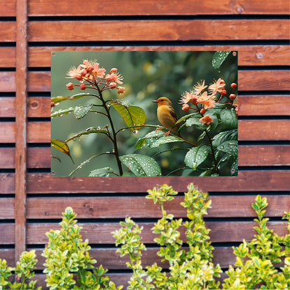 Klassiek vogel op een tak tuinposter