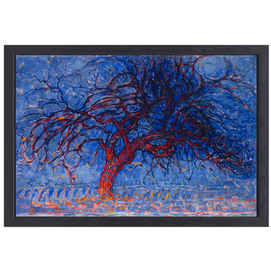 De rode boom - Piet Mondriaan canvas met baklijst