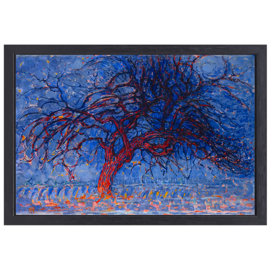 De rode boom - Piet Mondriaan canvas met baklijst