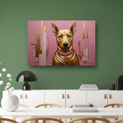 Elegante Hond in Roze en Goud canvas