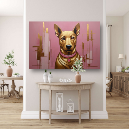 Elegante Hond in Roze en Goud canvas