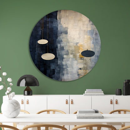 Drie cirkels, minimalistische muurdecoratie aluminium muurcirkel