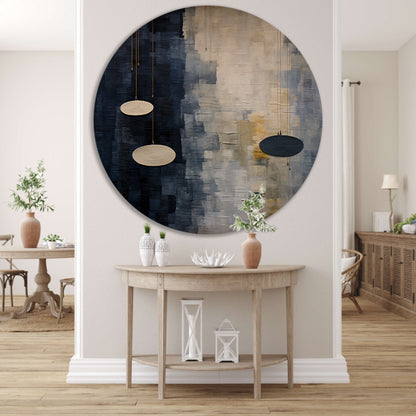 Drie cirkels, minimalistische muurdecoratie aluminium muurcirkel